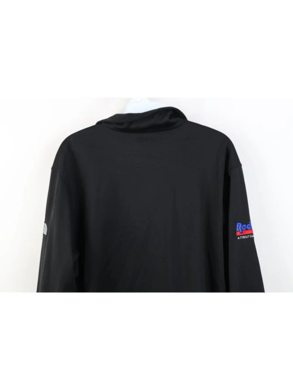 The North Face Mens Size Medium Spell Out 1/4 Zip Pullover Jacket Top Black